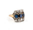 Bague 61 Bague en or jaune 18 carats sertie de saphirs et de diamants 58 Facettes