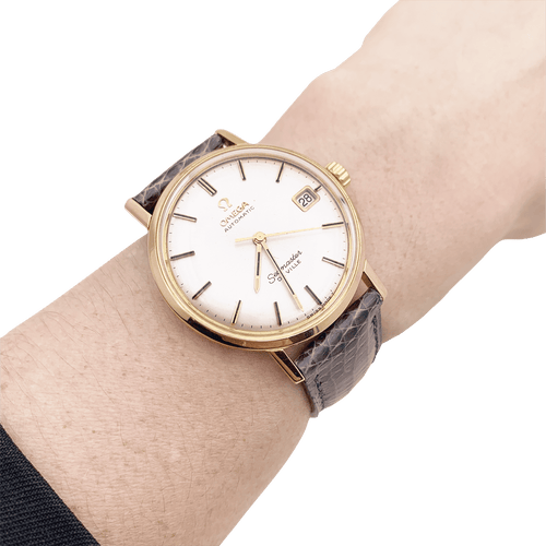 Montre Montre Omega "Seamaster De Ville" or rose, cuir. 58 Facettes 34488