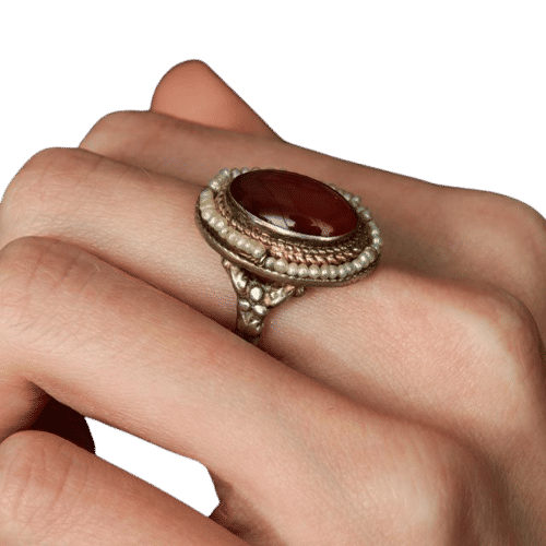 Bague 52 Bague cornaline, perles 58 Facettes