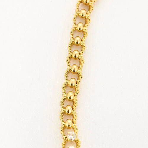 Collier Collier or jaune texturé et diamants 58 Facettes GULK222