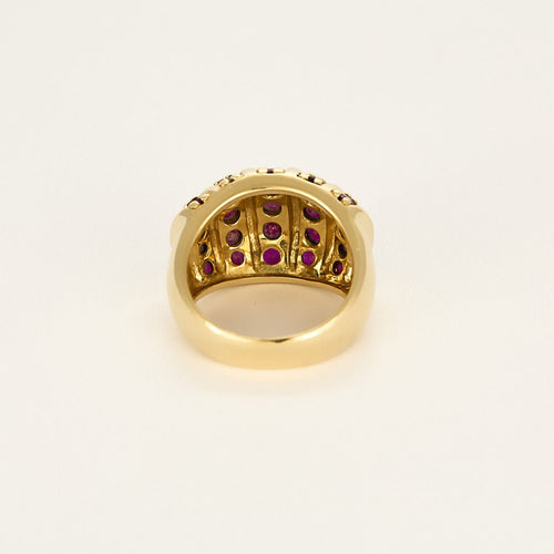 Bague 55 Bague en or jaune et rubis 58 Facettes RAM3261