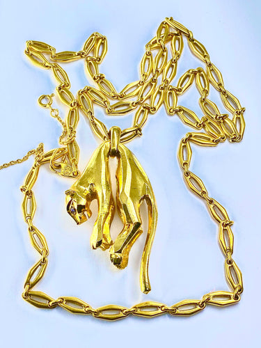 Collier Cartier - Collier « C de Cartier » et pendentif panthère de Cartier, or jaune et diamants 58 Facettes AB435