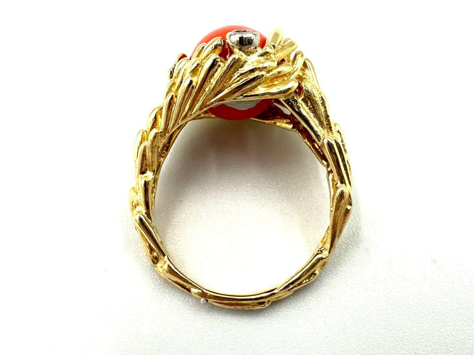 Bague 57 GILBERT ALBERT. Bague or jaune, diamant et billes interchangeables 58 Facettes