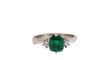 Bague 53 Bague or blanc, émeraude et diamants 58 Facettes 31386