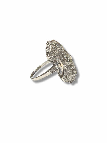 Bague 52 Bague Art Déco en platine 1925-35 58 Facettes