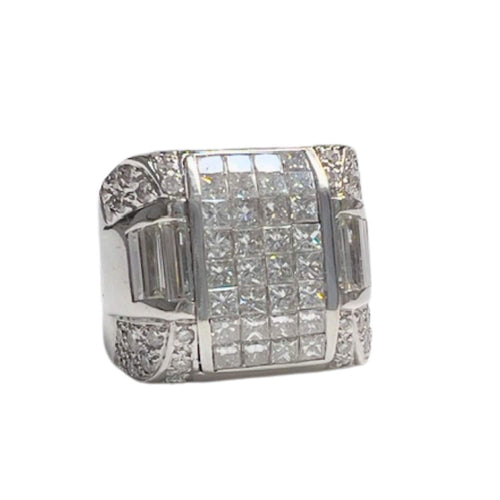 Bague 54 Bague contemporaine en or du 20ème siècle avec diamants 58 Facettes A2654