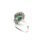 Bague 61 Bague en or blanc avec émeraude centrale et diamants environnants 58 Facettes