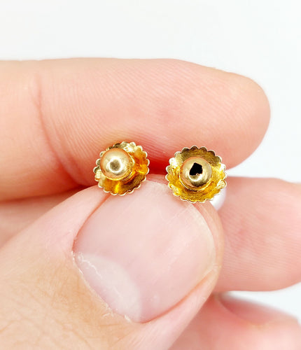 Boucles d'oreilles Puces d'oreilles or rose, perle de culture (circa 1900) 58 Facettes A05944