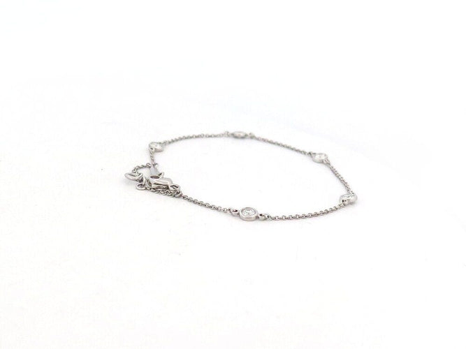 Bracelet bracelet TIFFANY & CO  by the yard en platine 5 diamants 1 ct 58 Facettes 265942
