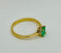 Bague 54 Bague solitaire en or jaune avec émeraude taille émeraude 58 Facettes 50304