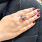 Bague 61 Bague multi pierres or jaune 18 carats 58 Facettes