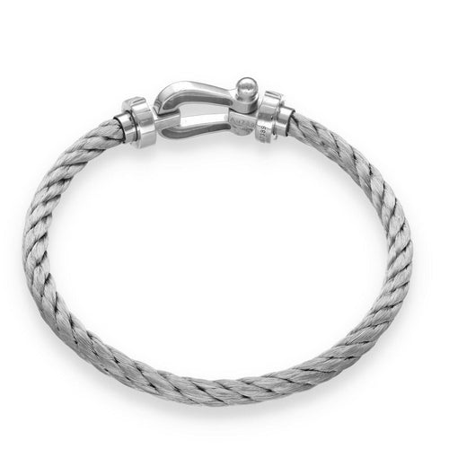 Bracelet Bracelet Fred Force 10 Grand Modèle en or gris 18K et acier – 19,5 cm – Vers 2015 58 Facettes