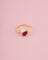 Bague 57-57.5 Bague Toi & Moi en or jaune 18k rubis et diamant 58 Facettes