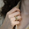 Bague 52 Bague Cartier Jonc en or jaune 18K avec trois diamants brillants - Vers 1990 - Taille 52 - Boite dorigine 58 Facettes FB10619