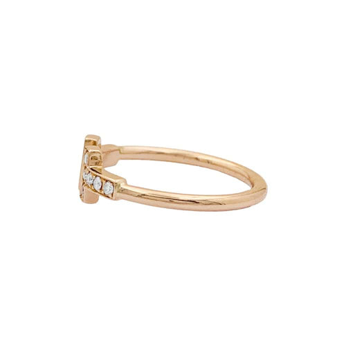 Bague 53 Bague Tiffany & Co, "Wire" collection "Tiffany T" or rose et diamants. 58 Facettes 34926