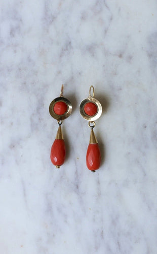 Boucles d'oreilles Boucles d'Oreilles Gouttes Corail 58 Facettes