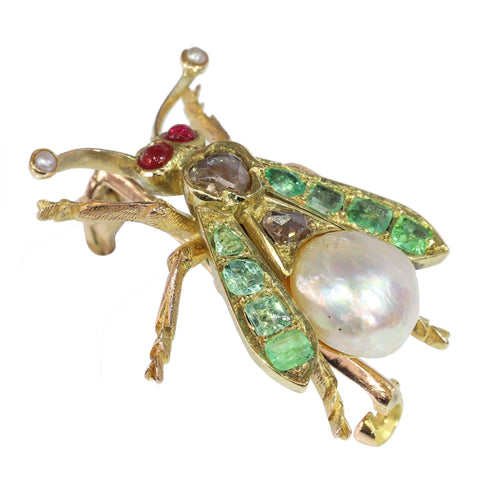 Broche Charmante broche à mouche vintage des années 1870 58 Facettes 24137-0100
