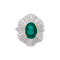Bague 54 Bague "Jupe" platine, or jaune, diamants, émeraude. 58 Facettes 34333
