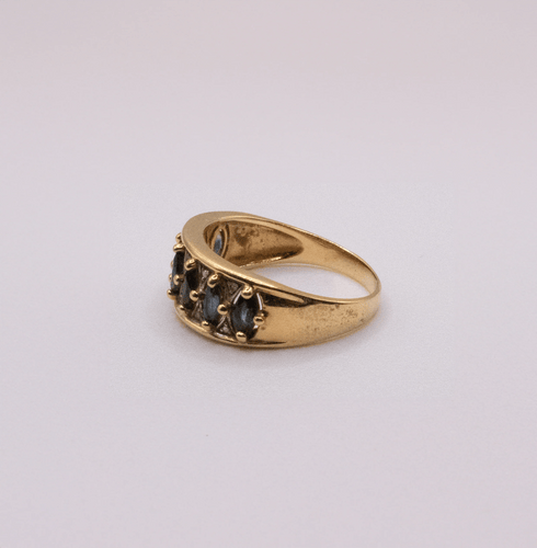 Bague 63 Bague Jarretière Or Jaune et Saphirs 58 Facettes 7-GS30108-03