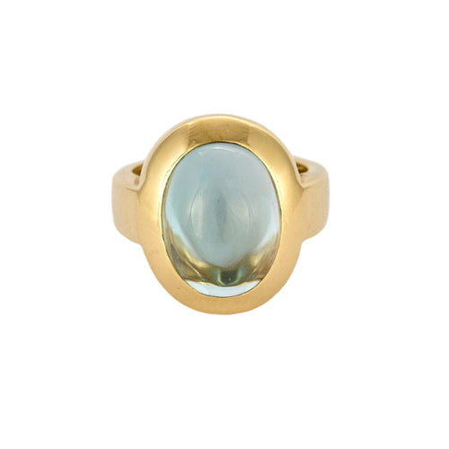 Bague 55 Bague cocktail or jaune et aigue marine 58 Facettes CHAL0444