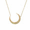 Collier Collier croissant de lune émeraude et diamant, or 14 carats, bijoux fins célestes, 45,7 cm 58 Facettes G13853
