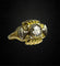 Bague 52 Bague Art Déco en or jaune et blanc, avec diamant couronne rose 58 Facettes
