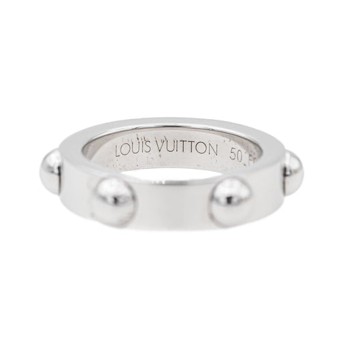 Bague 50 Louis Vuitton Bague Clous Or blanc 58 Facettes 3126993CN