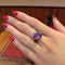 Bague 52.5 Bague en or jaune, améthyste et tsavorites 58 Facettes 33247