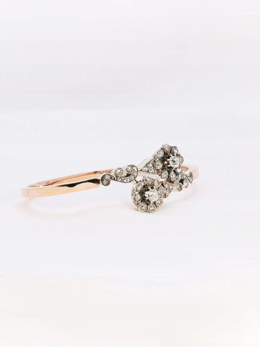 Bracelet Bracelet jonc Napoléon III or rose diamants taille rose 58 Facettes 1090.1
