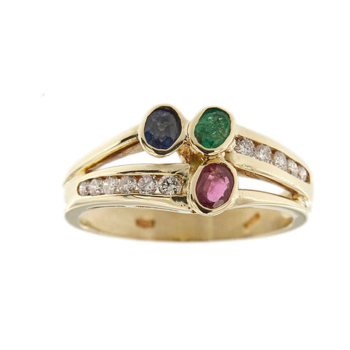 Bague Bague avec rubis, émeraude, saphir et diamants 58 Facettes 30024