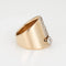 Bague 50 bande large en or jaune avec diamants 58 Facettes G13551
