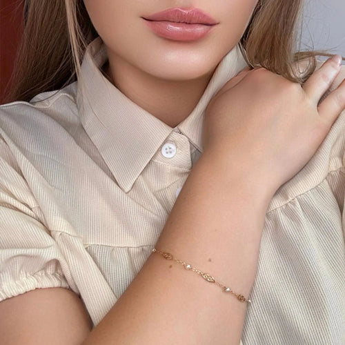 Bracelet Bracelet Filigrane Or Jaune 18k & Perles 58 Facettes BRA-GS34829-5