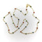 Collier Chaîne à maillons Figaro en or 14 carats avec perles en émail coloré 58 Facettes A2003Y