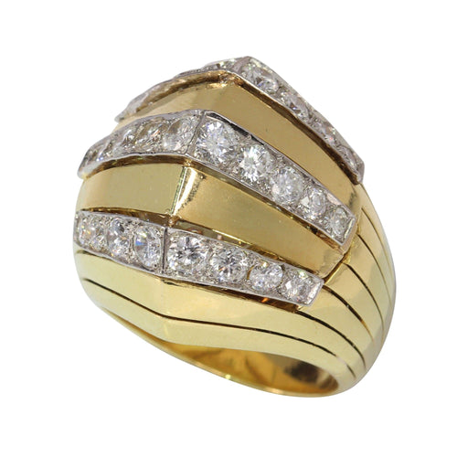 Bague 54 Jaeger-LeCoultre - Bague de montre secrète en or et diamants des années 1950 58 Facettes 22059-0203