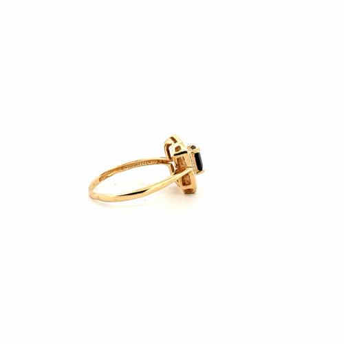 Bague 57 Bague Art Déco Or Jaune Saphir 58 Facettes 46-GS33764
