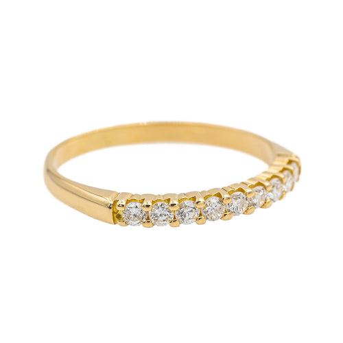 Bague 57.5 Bague Demi alliance Or jaune Diamant 58 Facettes 3618023CN