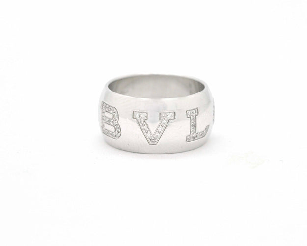 Bague 54 BULGARI - Bague monologue avec diamants 58 Facettes