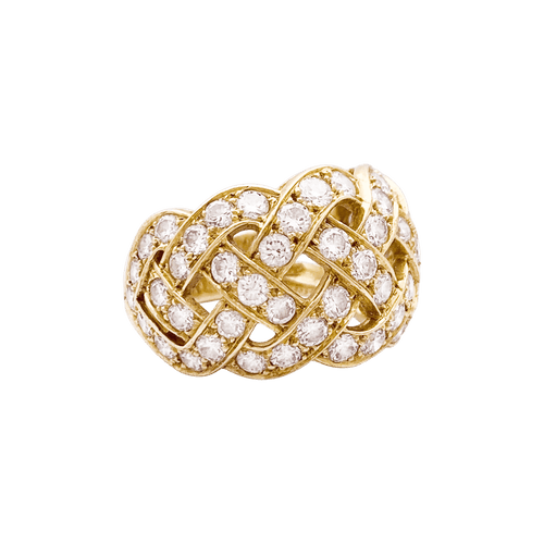 Bague 54 Bague Van Cleef & Arpels, « Tresse », or jaune 750/000, diamants. 58 Facettes 34702