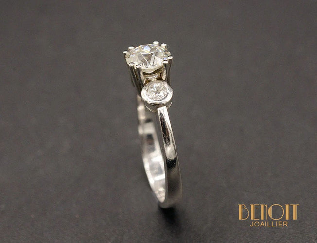 Bague 52 Solitaire en Platine Diamants 58 Facettes A10491