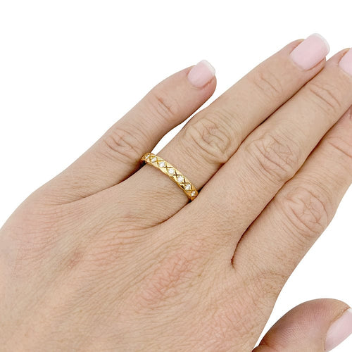 Bague 54 Bague alliance Chanel, "Coco Crush", or jaune, diamants. 58 Facettes 33650