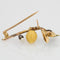 Broche Broche branche de citronnier émail et perles fines 58 Facettes 20-583