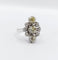 Bague 51 Bague marquise art déco or blanc, diamant jaune et diamant blanc 58 Facettes A05663