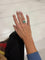 Bague 54.5 Bague en or blanc sertie d'une émeraude colombienne de 2 carats et d'un diamant. 58 Facettes