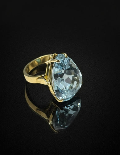 Bague Bague artisanale ornée d'une topaze bleue 58 Facettes