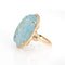 Bague 53 Bague aigue-marine sculptée 33 carats, diamant, grands bijoux de Cocktail, bijoux de fleurs 58 Facettes G13157
