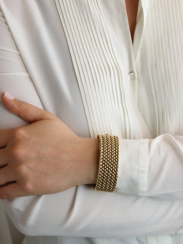 Bracelet Bracelet souple maille milanaise or jaune 2,3 cm 58 Facettes 1165.3