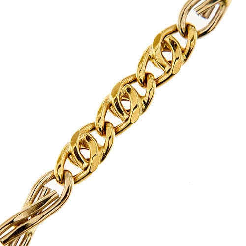 Bracelet homme en deux ors, maille oeil d'oiseau
