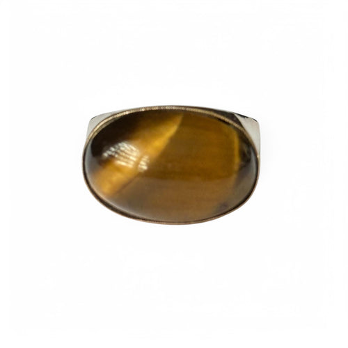Bague 52 Bague œil de tigre en or jaune 18 carats 58 Facettes 347