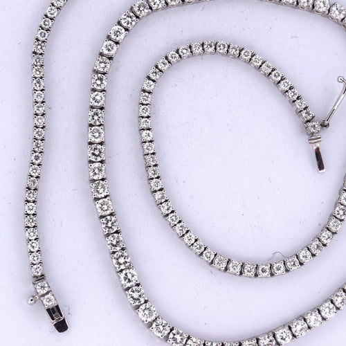 Collier Collier tennis en or blanc avec diamants 58 Facettes