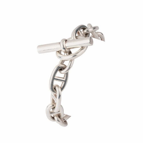 Bracelet Bracelet en argent de la maison Hermès modèle iconique chaine d'ancre. 58 Facettes 1
